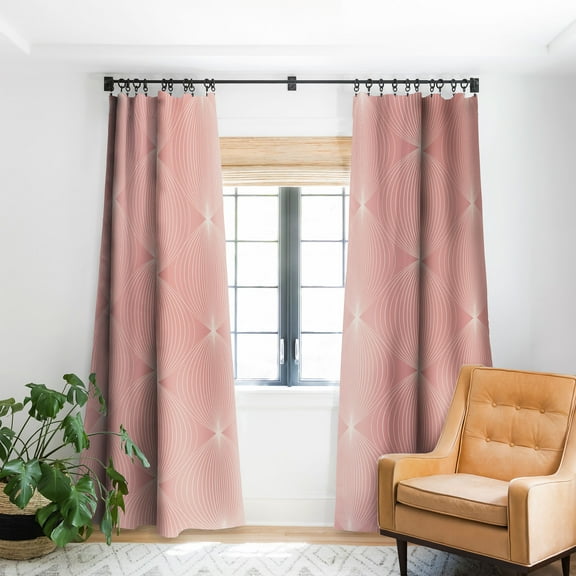 Society6 Colour Poems Geometric Orb Pattern Blackout Curtain Single Panel Pink Modern 50" x 64"