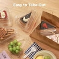 thumbnail image 6 of Fit Meal Prep 50 Pack Cake Slice Plastic Containers with Lids - Single 5" Clear Medium Dome Hinged Lid Cheesecake Container, Pie, Food Box, Take Out Togo Packaging for Home, Bakery and Cafe Business, 6 of 7