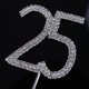 thumbnail image 5 of Adornos para tartas de 25 cumpleaños con diamantes de imitación, adornos para cupcakes y fiestas de 25 años y bodas de plata (25), 5 of 7