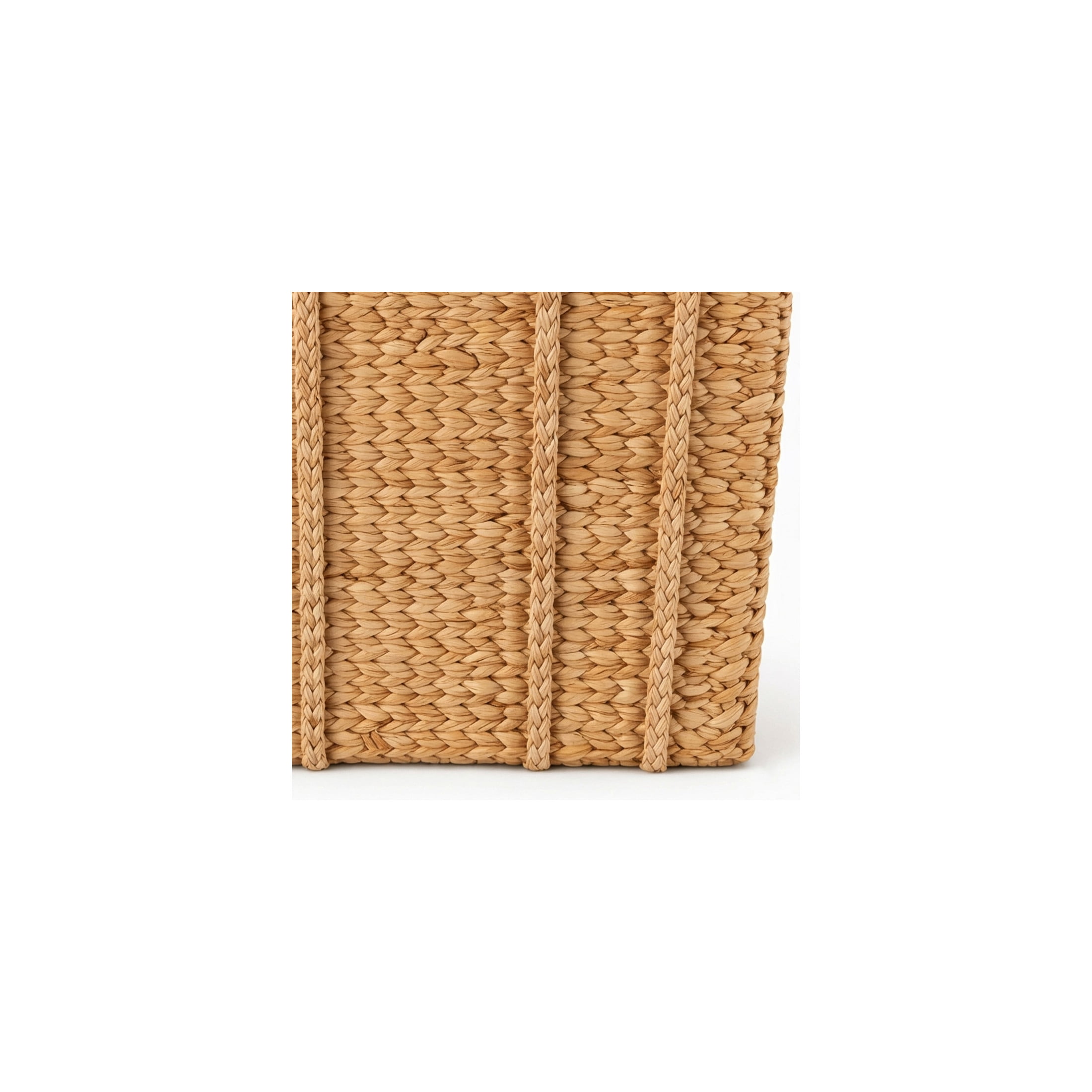 DecMode 20" x 16" Brown Seagrass Handmade Woven Storage Basket with Braided Handles, 1-Piece