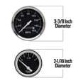 thumbnail image 4 of 5-Gauge Set Complete Kit: 3-3/8" Mechanical Speedometer, 2-1/16" Component Gauges with Black Face, White Pointer & Chrome Bezel, Includes Tubing, Adapters, Fuel Level Sender, 4 of 11