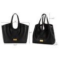 thumbnail image 4 of Wrangler Tote Bag for Women Vegan Leather Large Shoulder Purse, Black, 4 of 9