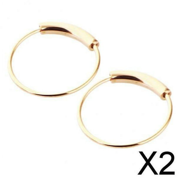 Pendientes de Aro Yinane 2 Piezas acero inoxidable 8mm Oro y rosa