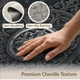 thumbnail image 6 of ODIKA 8'x10' Washable Area Rug Durable, Non-Slip Charcoal Black Gothic Medallion Design Intricate Filigree with Vintage Arches for Living Room, Under Sectional, Family, 6 of 7