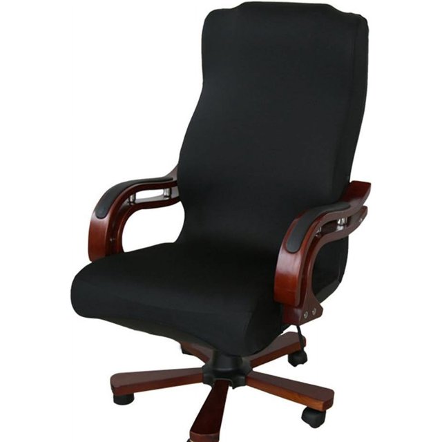 Machine Washable Spandex Jacquard Fabric Chair Covers, Stretchable Polyester Pet Protection, Upgrade Old Chair Suitable for All Seasons (L, Black)