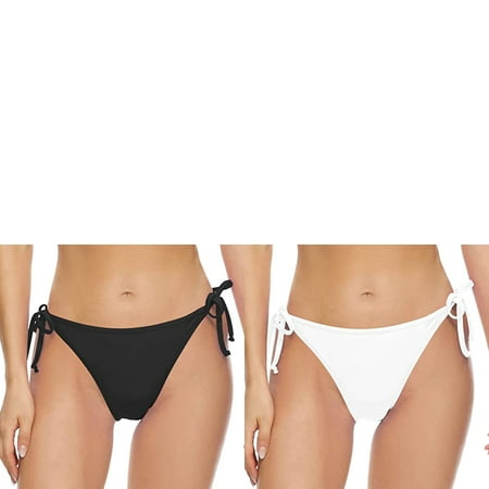 Wijhcboe 2 Pack Women Long Swim Pants for Men Vintage Print Low Waist Swimming Pants for Toddlers Brazilian Bikini Bottom Swimwear Briefs Beachwear Brazilian Bikini Bottom Side Tie Thong Bathing Mat