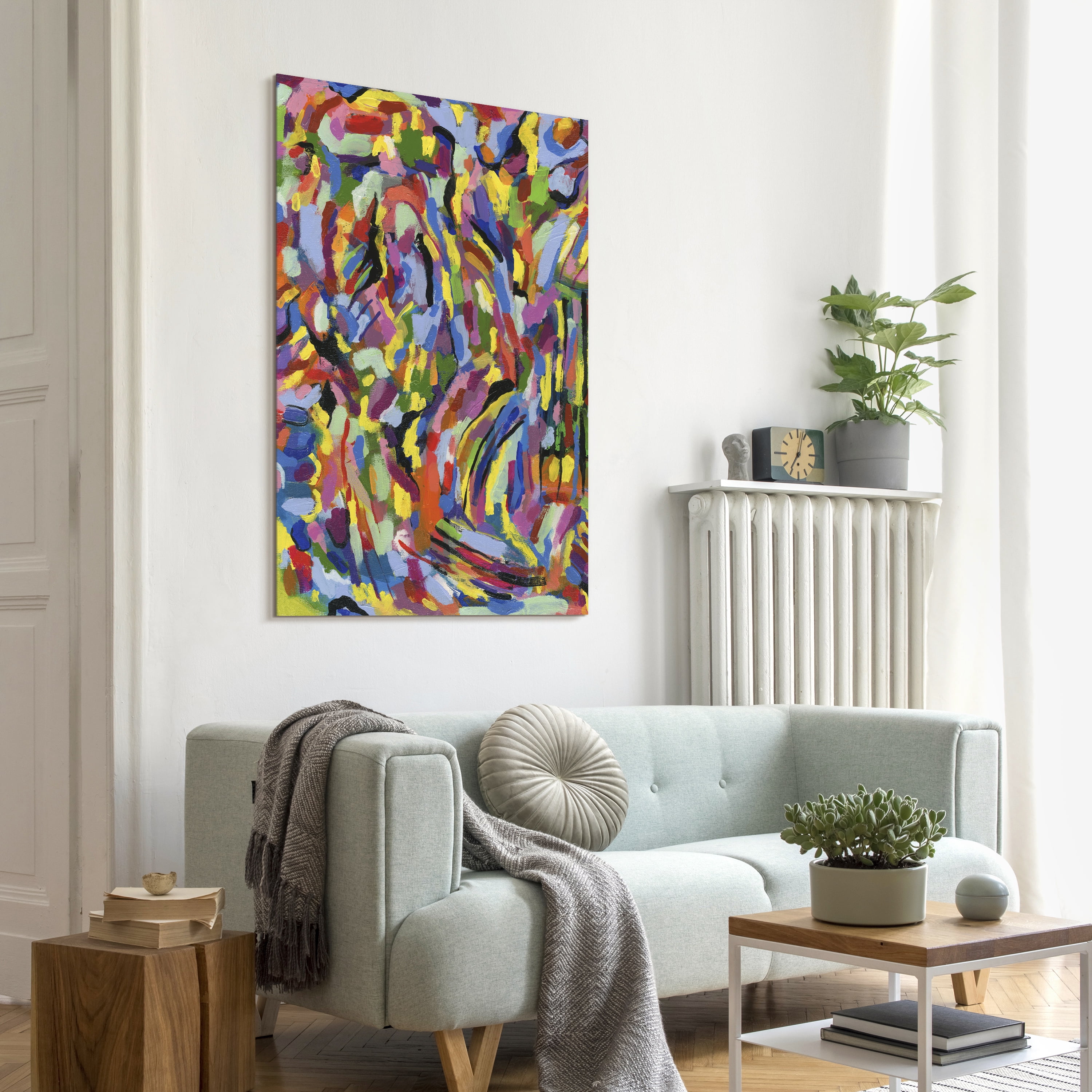 Rules of the Rainbow I Frameless Free Floating Tempered Glass Panel Graphic Wall Art , 48" x 32"