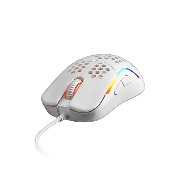 HK Gaming NAOS M Ultra Lightweight Honeycomb Shell Ambidextrous Wired RGB Gaming Mouse 12 000 cpi - 7 Buttons - 59 g (Naos-M, White)