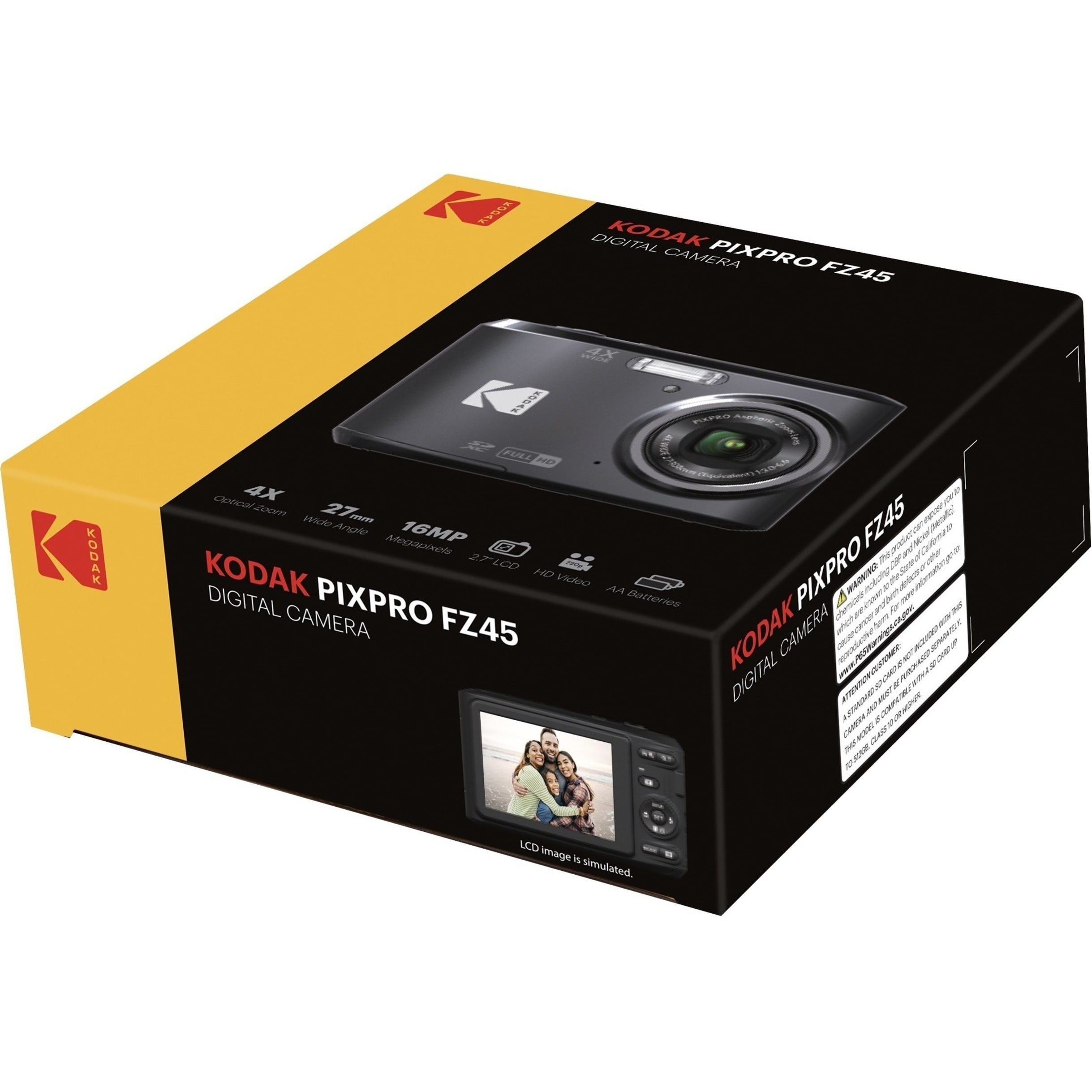  KODAK PIXPRO FZ45-WH 16MP Digital Camera 4X Optical Zoom  27mm Wide Angle 1080P Full HD Video 2.7 LCD Vlogging Camera