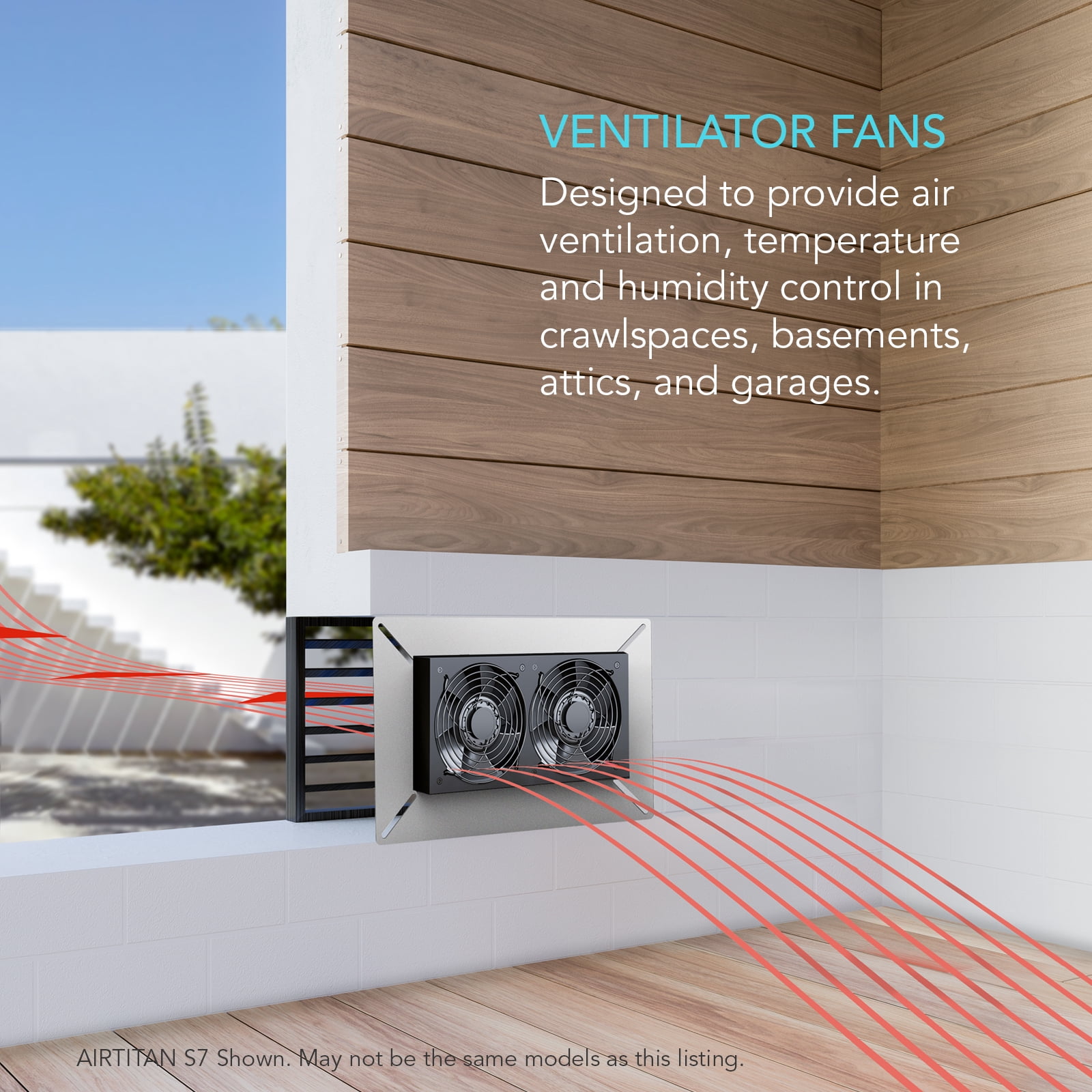 AC Infinity AIRTITAN S3, Ventilation Fan 6" with 10-Speed Controller, EC Motor, IP-55 Rated for Crawl Space, Basement, Garage, Attic, Shed, Hydroponics, and Grow Tents