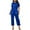 Blue, variant on Women's Sequin Pant Set, Solid Color T-Shirt & Straight Leg Pants Sparkly Suits, Party Clubwear Trendy Outfits Sweat Suits for Ladys 2 Piece Cotton Black 3XL