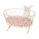 thumbnail image 1 of de metal, cama de cuna para casa de muñecas, cama de cuna para muñeca en miniatura 1:12, juguete para juego de imitación para adornos para, 1 of 8