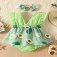 thumbnail image 2 of PENGXIANG Robe de Princesse en Mélange de Coton Confortable pour Bébé Fille Robe de Fête à Volants Manches Volantes Florale Verte 3-6 Mois, 2 of 8