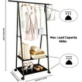 Clothes Rack 2 Tier, Triangle Garment Rack, Clothes Organizer on Wheels