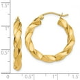 thumbnail image 5 of 14K Yellow Gold Light Twisted Hoop Earrings (26 X 27) Made In Indonesia tf591, 5 of 6