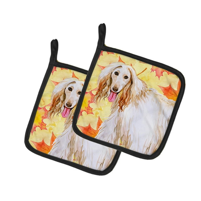 Carolines Treasures BB9963PTHD Afghan Hound Fall Paire de Porte-Pot