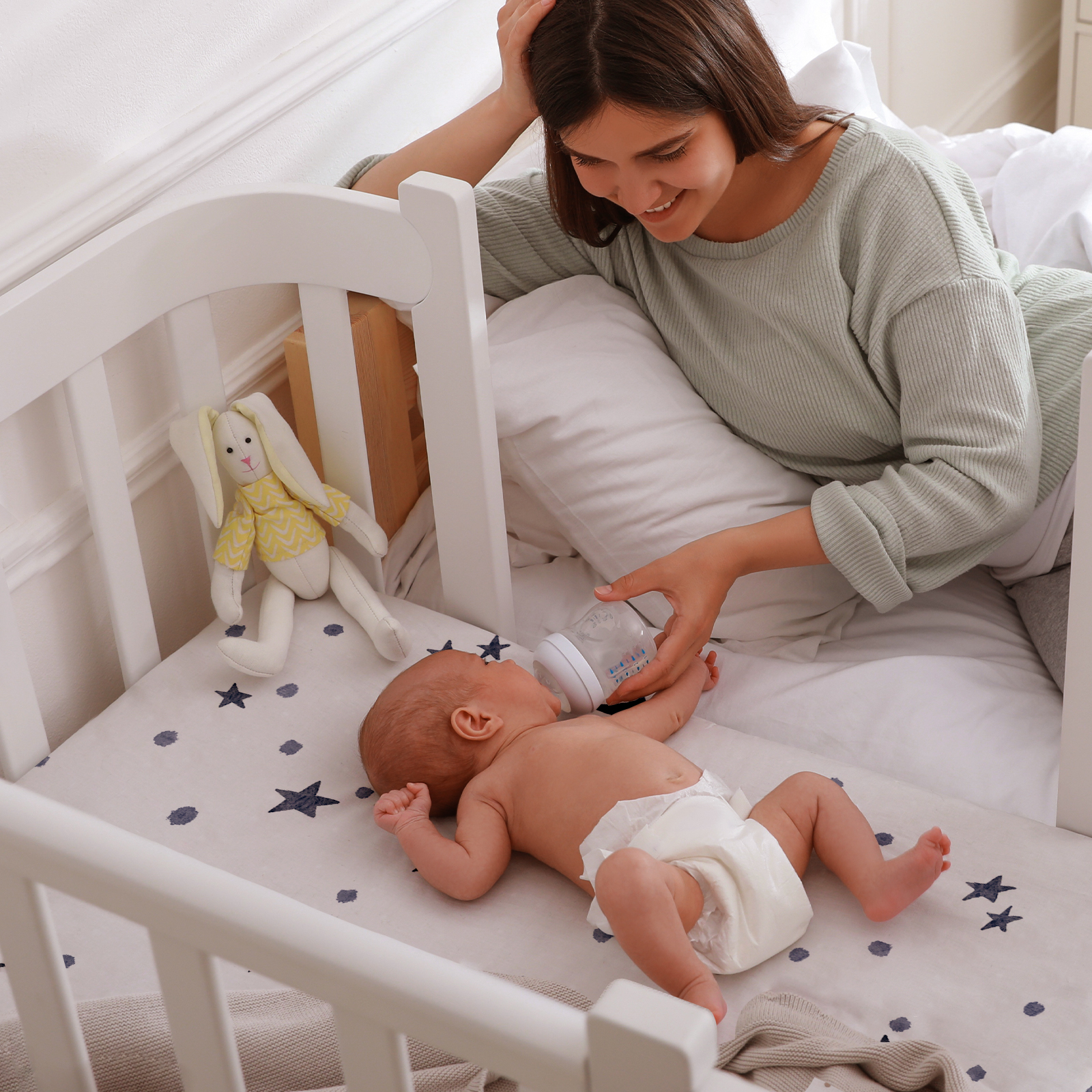 Gllquen Baby Fitted Bassinet Sheets 4-Pack, Astronaut photo 4
