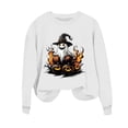 thumbnail image 6 of Inverlee Womens Halloween Sweatshirts Funny Pumpkin Ghost Print T-shirt Stretch Round Neck Sweatshirt Long Sleeve Dressy Casual Pullover Tops Halloween Party Supplies, 6 of 6