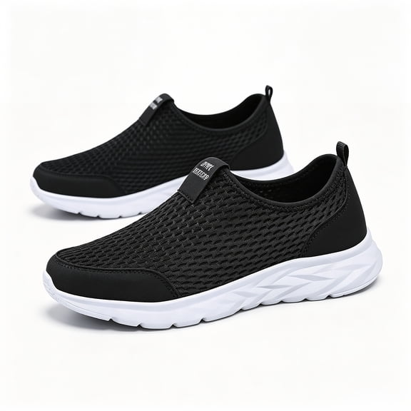 Men's Slip-On Mesh Walking Sneakers – Lightweight Breathable Casual Shoes, Comfortable Everyday Travel and Outdoor Footwear for Summer