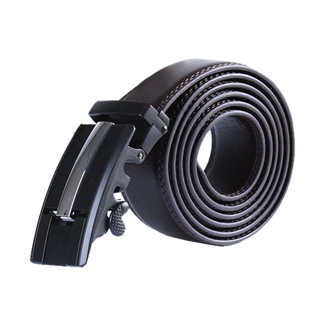 Cinturón De Trinquete Sin Orificio Para Hombres Con Hebilla De Aleación Automática Para Hombres, 1 1/2" Marron Oscuro 110cm/31 1/2 -38 inches