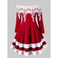 thumbnail image 1 of Más el tamaño del hombro vestido de piel de imitación de terciopelo de Navidad Rosegal Suéteres Cárdigans, 1 of 5