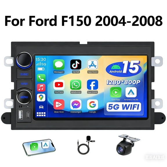 Gsuatey 2G 64G Car Radio for Ford F150 2004-2008, 9 Inch IPS Touchscreen Car Stereo with Wireless CarPlay/Android Auto Bluetooth WiFi GPS FM DSP Backup Camera