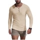 thumbnail image 2 of pstuiky manga larga para hombre, Camisa de capa base de ejercicio de manga larga para hombre, informal, con cuello redondo, bolsillos y botones, de colores sólidos tops de invierno para hombre xl, 2 of 9