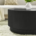 thumbnail image 4 of Williamspace 30" Round Coffee Table for Indoor Outdoor, Modern H-barrel Side Table Accent End Table Circle Table for Living Room Bedroom Apartment Gardern Balcony, Black, 4 of 6