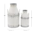 thumbnail image 3 of DecMode White Metal Decorative Vase, Set of 2 11"W, 20"H, 3 of 9