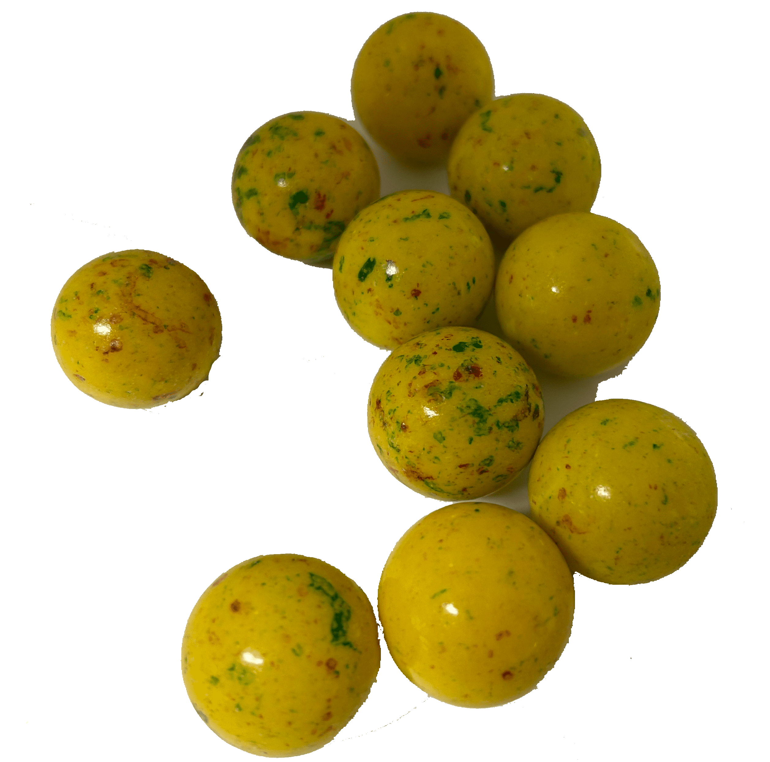 Kaboom Yellow Speckled 1Inch Jawbreakers with Candy Centers 3 LB