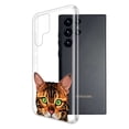thumbnail image 2 of WIRESTER Transparent Soft Gel TPU Clear Case Slim Protective Cover for Samsung Galaxy S22 Ultra 6.8" 2022, Animal Spotted Brown Bengal Cat, 2 of 3