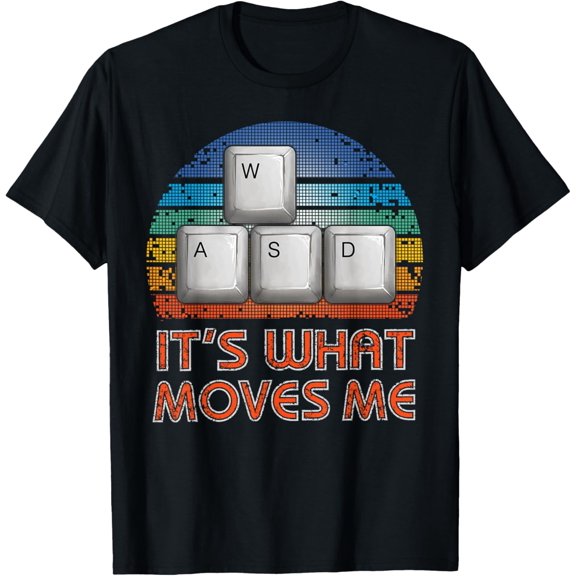 Vintage WASD PC Gamer T-Shirt - Classic Fit, Short Sleeve, Black - Gift for Men & Boys mens t shirt,black,women,funny,misfits,men,journey