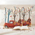 thumbnail image 3 of Fall Red Truck Outdoor Waterproof Pillow Covers, Thanksgiving Pumpkin Maple Leaf Turkey Decorative Square Throw Pillowcase Sofa Cushion Sham for Patio/Couch/Chair, 20"x20" 2 Pack, 3 of 8
