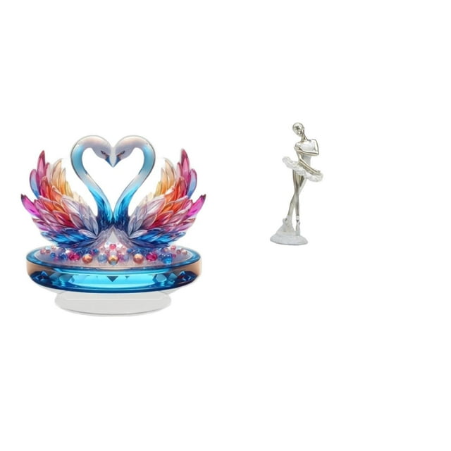 Estatua de escultura de cisne,Escultura de cisne para decoración del hogar Adorno de San Valentín,Figura de escritorio,Estatua de bailarina de ballet,adorno de escritorio,decoración del