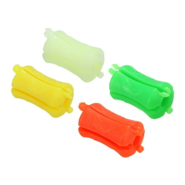 Uxcell 4 Pcs 12mm Rubber Fishing Rod Holder Straps, White, Yellow, Green, Orange