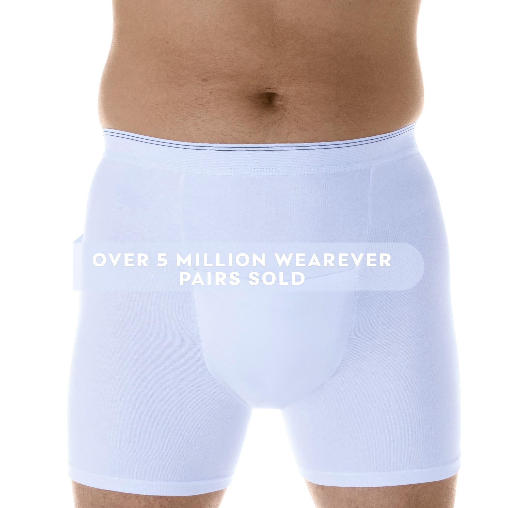 Wearever Men's Incontinence Underwear Washable Boxer Briefs, Maximum Absorbency Single Pair