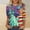 Red, variant on Cavosen Red White and Blue Tops for Women Petite Patriotic 3/4 Sleeve Round Neck Tops USA Star Striped Print T Shirts Lady XL Independence Day Casual Tops 4th of July Tunic Tees Patriotic Clothes