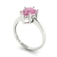 thumbnail image 2 of 2 ct Pear Cut Simulated Pink Diamond Solitaire Engagement Ring for Women in 18K White Gold, 2 of 5