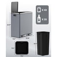 thumbnail image 2 of LAZY BUDDY 16 Gallon Dual Trash Can, Rectangular Step On Kitchen Garbage Can with Foot Pedal, Stainless Steel, 2 of 8
