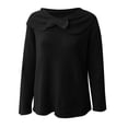 thumbnail image 5 of Women's Knit Bow Sweater Solid Color Pullover Top, 5 of 6