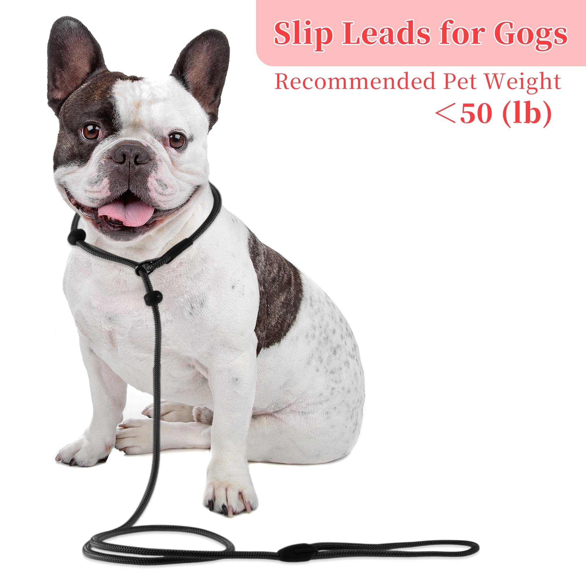 Unique Bargains Slip Leash for Dogs No Pull Heavy Duty Training Leash Medium Black 5ft