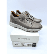 Rockport Women's Let's Walk Leather Sneakers Metallic Dark Grey US 6.5M / EUR 37