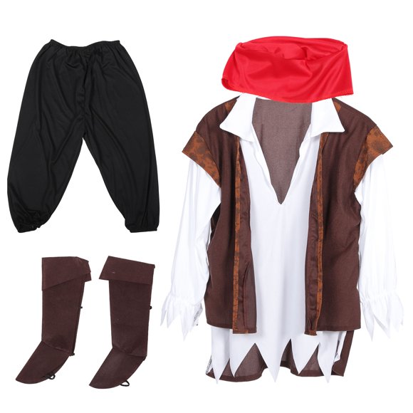1 conjunto de disfraz de Halloween para hombres Pirata Apropiadas de rendimiento de la cosplay Suministros Pirate Suministros de juego de juego