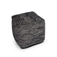 thumbnail image 5 of Steve Silver Omari Square Handwoven Black/ Ivory Wool Pouf, 5 of 7