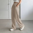 thumbnail image 3 of Antinious Women Mid Waist Striped Pocket Drawstring Extended Leisure Full Length Pants, 3 of 5