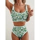 thumbnail image 5 of Conjunto de bikini Herseas para mujer, cintura alta, estampado floral, talla M, 5 of 6