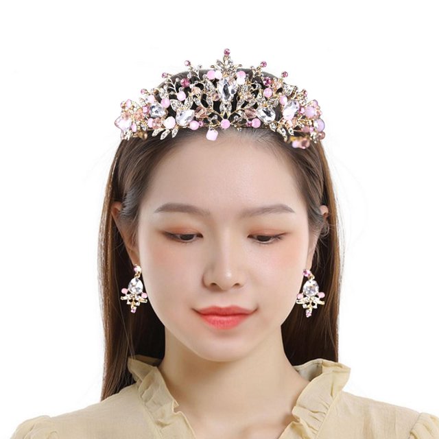 Tiara Crown BLESIY para mujeres y niñas Pageant Jeweled Bisutería Joyería elegante Corona Diademas Estilo A