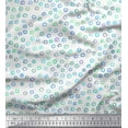 thumbnail image 1 of Soimoi White Cotton Voile Fabric Circle Geometric Print Fabric by Yard 56 Inch Wide, 1 of 3