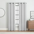 thumbnail image 2 of ECLIPSE Andover Solid Tripleweave Thermal Blackout Grommet Curtains for Bedroom (2 Panels), 42 in x 54 in, Silver White, 2 of 7