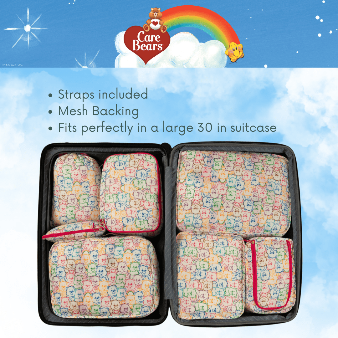 Care Bears 7 Piece Packing Travel Cubes, Organizational Storage